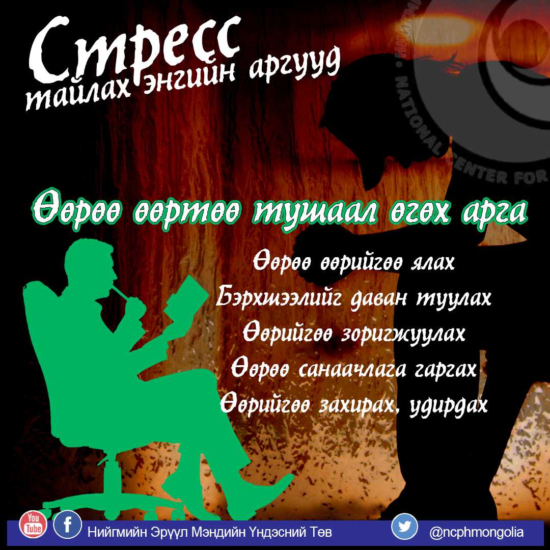 Стресс тайлан энгийн аргууд: Өөрөө өөртөө тушаал өгөх арга